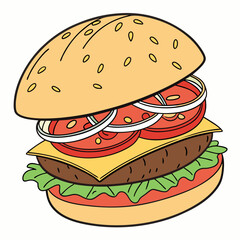 hamburger on a white background