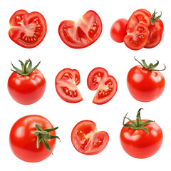 Fresh Tomato Set on transparent background