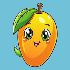 cartoon mango with a smile