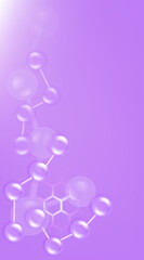 Hyaluronic acid and Niacinamide hair and skin solutions ad, purple collagen serum drop with cosmetic advertising background ready to use, illustration vector.