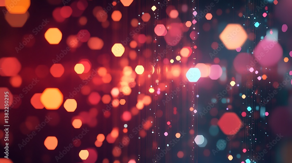 Poster abstract background hexagon pattern with glowing