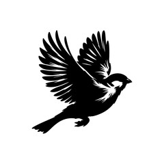 sparrow silhouette ,  sparrow vector