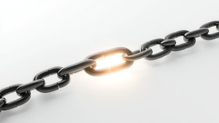 Obraz premium Broken Chain Link. A symbolic image representing vulnerability and fragility.