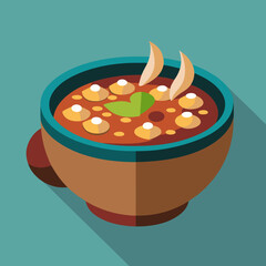illustration of a pot of soup on the table