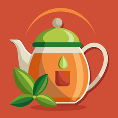 teapot with green tea