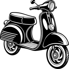 vintage scooter vector illustration