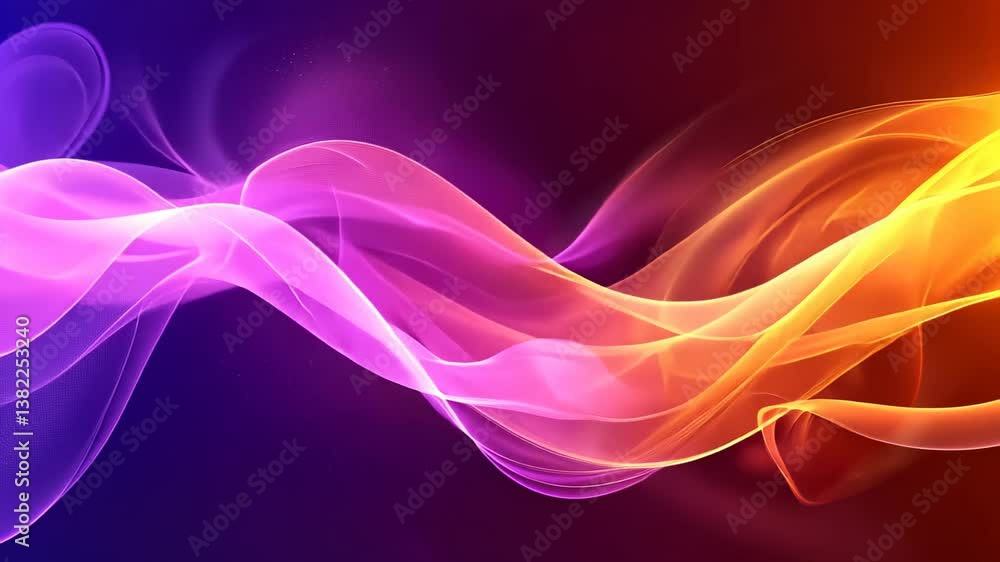 Poster light wave in motion on dark background for presentation.