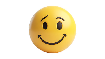 Fototapeta premium Smiling emoticon conveys subtle happiness on a stark Transparent Background