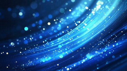 Obraz premium Abstract Blue Light Streaks and Bokeh Effect Background for Design