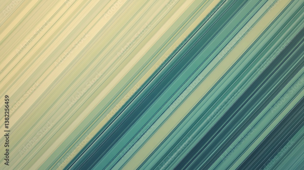 Poster abstract diagonal lines pattern in green and beige tones