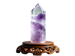 Ethereal Scepter: Ornamental Amethyst Crystal Pillar