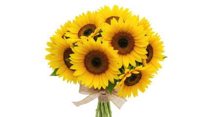 Obraz premium A Vibrant Bouquet of Golden Sunflowers, Their Large,