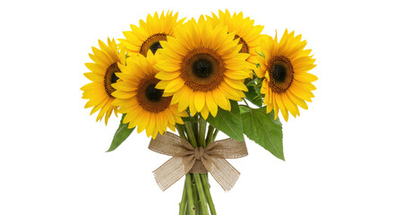 Obraz premium A Vibrant Bouquet of Golden Sunflowers, Their Large,