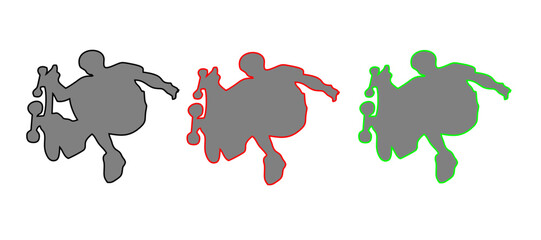 Skateboarding Silhouette illustration isolated on a white background