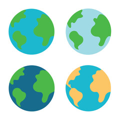 Obraz premium set-of-4-earth-planet-icons-of-vector-illustration.eps