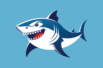 Fototapeta premium funny shark silhouette vector illustration