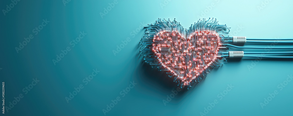 Poster digital heartbeat exploring technology and emotions modern environment graphic design abstract viewp