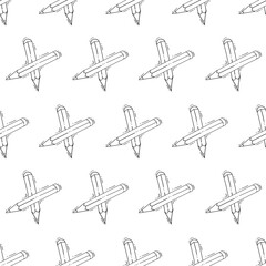 pencil pattern. pencil seamless pattern. doodle pencil seamless pattern. pencil background