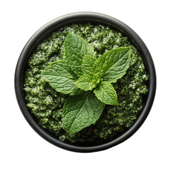 Fresh mint chutney PNG green sauce PNG herbal dip PNG spicy condiment PNG Indian cuisine PNG homemade relish PNG transparent background