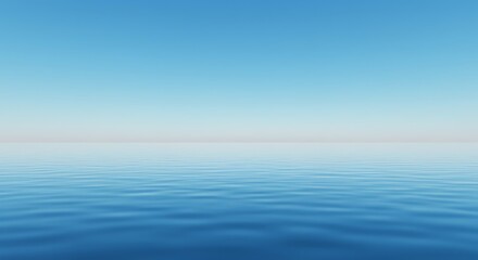 Obraz premium Azure Horizons Calm Waters Serene Blue Ocean Vista Tranquil Sea Under Clear Skies Vast Ocean Digital Landscape Endless Blue Digital Seascape AI Generated