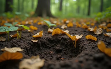 Obraz premium Vibrant Amanita Mushroom Growing in Lush Forest – Autumn Nature Scene