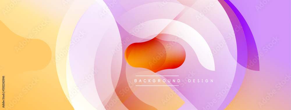 Poster Abstract design. Overlapping circles create vibrant layers. Gradient colors blend smoothly. Modern aesthetic. Minimalist composition. Smooth transitions.