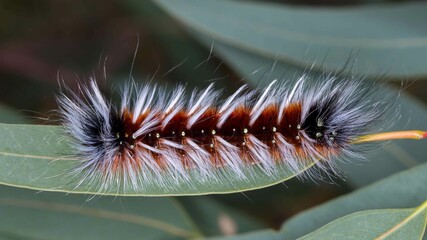 Hairy Australian caterpillar - Variable Anthelid (Anthela varia) in wild habitat