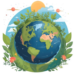 Harmony of planet earth plant and Sky.