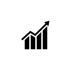 a finance growth graph icon white background 