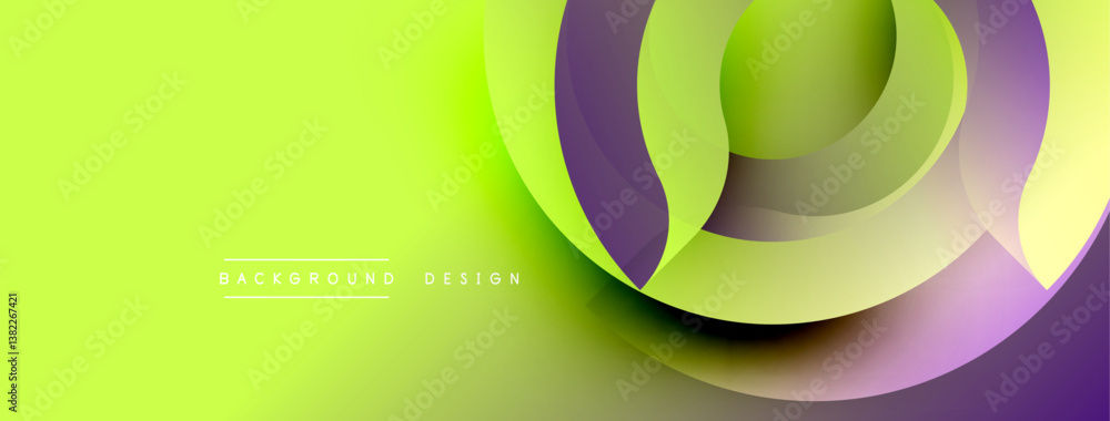 Leinwandbilder Bright vibrant design. Smooth layers create abstract shapes. Gradient colors blend seamlessly. Modern aesthetic for digital projects.