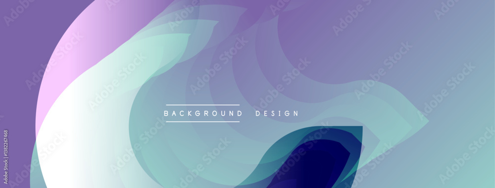 Aufkleber Abstract purple design. Smooth curves create dynamic flow. Modern aesthetic, perfect for backgrounds, presentations, digital art. Minimalist style.