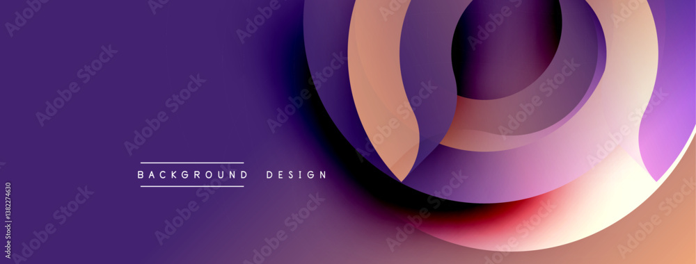 Aufkleber abstract design. smooth curves blend purple, orange hues. modern aesthetic. minimalist style. vibran