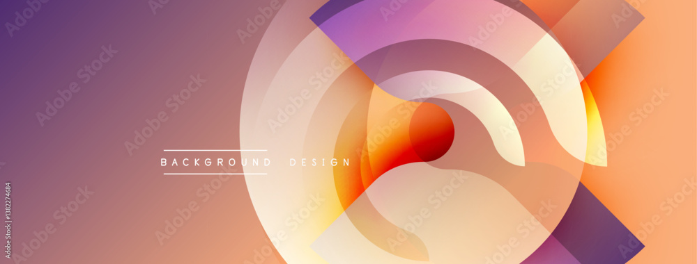 Poster abstract design, vibrant colors, overlapping shapes, modern aesthetic, smooth gradients, dynamic com
