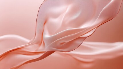 Fototapeta premium An artistic image showcasing silky fabric billowing gently in soft pink tones, evoking feelings of elegance, grace, and calmness, reminiscent of luxury and femininity.