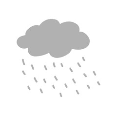 Doodle style cute rain cloud illustration icon