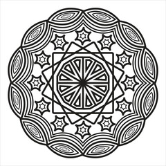 A beautiful flower mandala simple art icon.