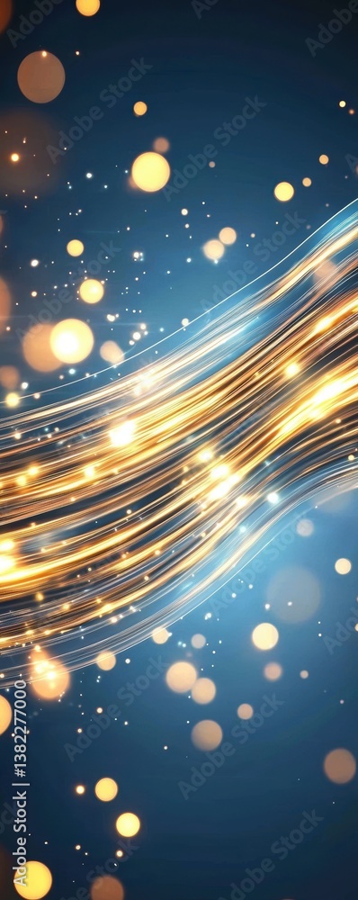 Poster dynamic light waves creating a magical atmosphere digital artwork abstract vibrant colors artistic p