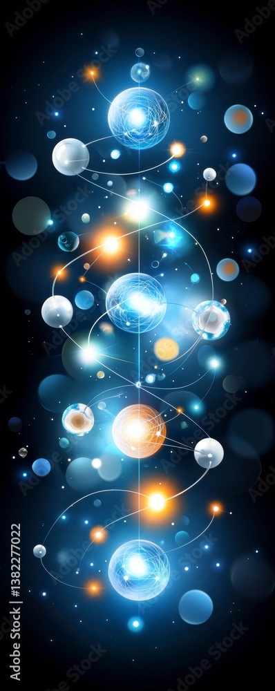 Poster cosmic journey of celestial bodies outer space digital art abstract vertical view universe explorati