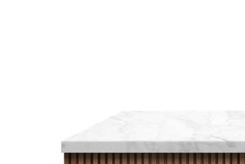 Minimal Marble Table Corner in Japandi Style, Suitable for Product Presentation Backdrop, Display, and Mock up. (Transparent PNG File)