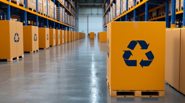Efficient logistics and supply chain management in a modern warehouse environment exploring sustainable practices and innovative solutions - Powered by Adobe