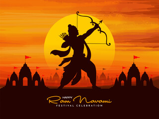 Happy Ram Navami religious Indian festival landscape background