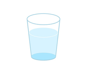 水の入ったコップのシンプルなイラスト