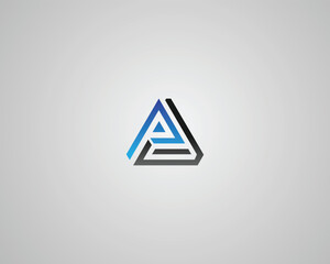 Letter PD or DP with triangle shape and minimalist style logo design concept vector template.