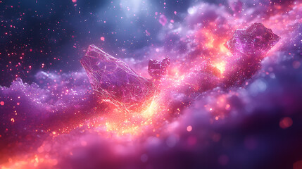 Fototapeta premium Iridescent Glass Sculpture in Blue Hue