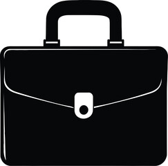 Black briefcase vector icon business portfolio symbol professional case accessory illustration 100