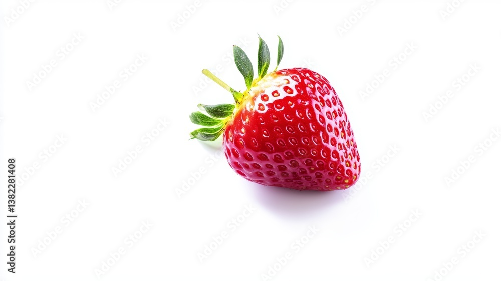 Aufkleber fresh red strawberry resting on a clean surface ready for consumption or culinary use enhancing vari