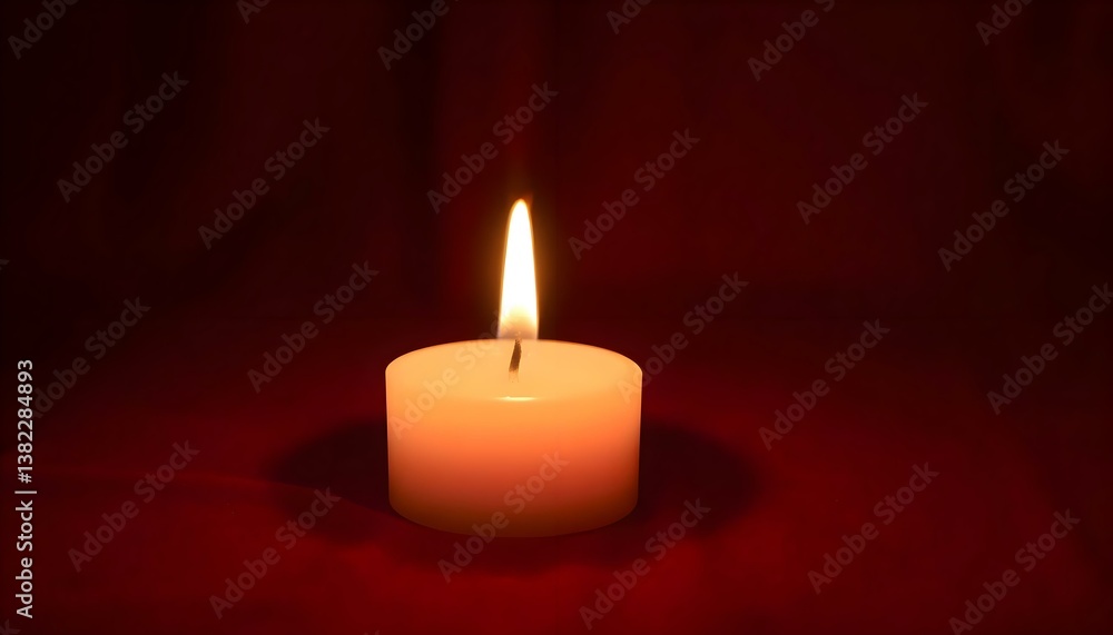 Canvas Prints lit candle on a red background