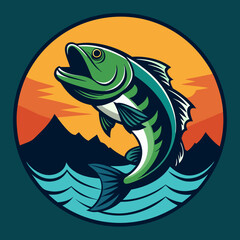 vector illustration of a fish