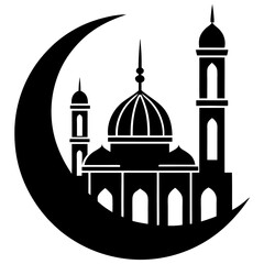 silhouette of  Mosque