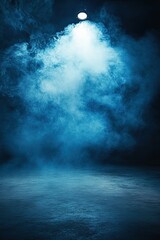 Fototapeta premium Dark Blue Smoky Background With Spotlight